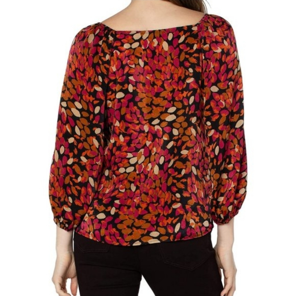 Liverpool Autumn Petals Puff Sleeve Blouse